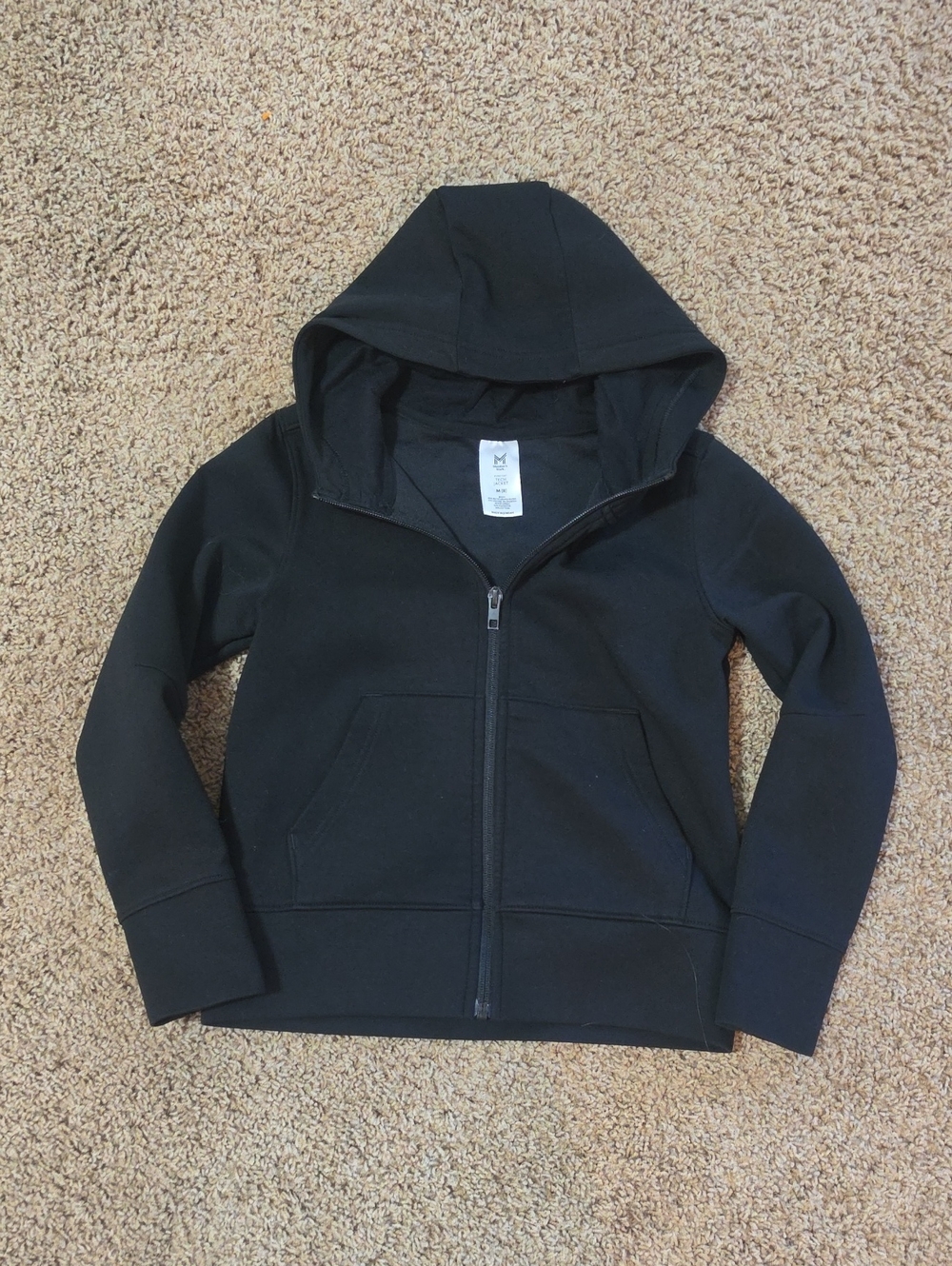 Kids Black Full-Zip Hoodie with Hood
